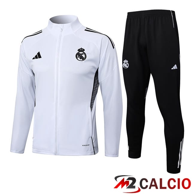 Insieme Tuta Calcio - Giacca Real Madrid Bianco 2025/2026