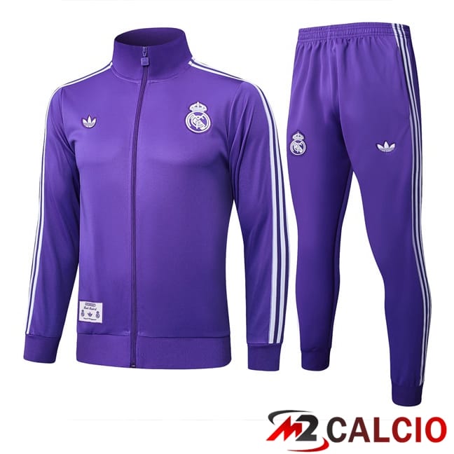 Insieme Tuta Calcio - Giacca Real Madrid Viola 2025/2026