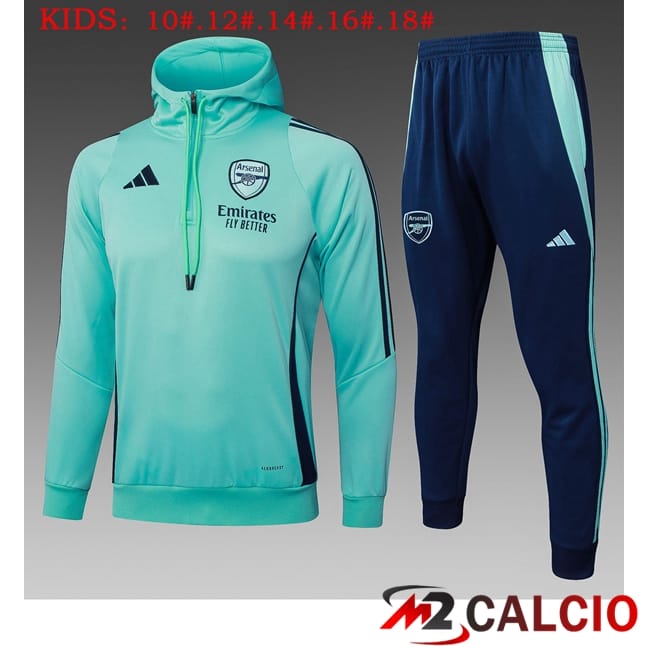 Giacca Con Cappuccio Tuta Calcio Arsenal Bambino Verde 2025/2026