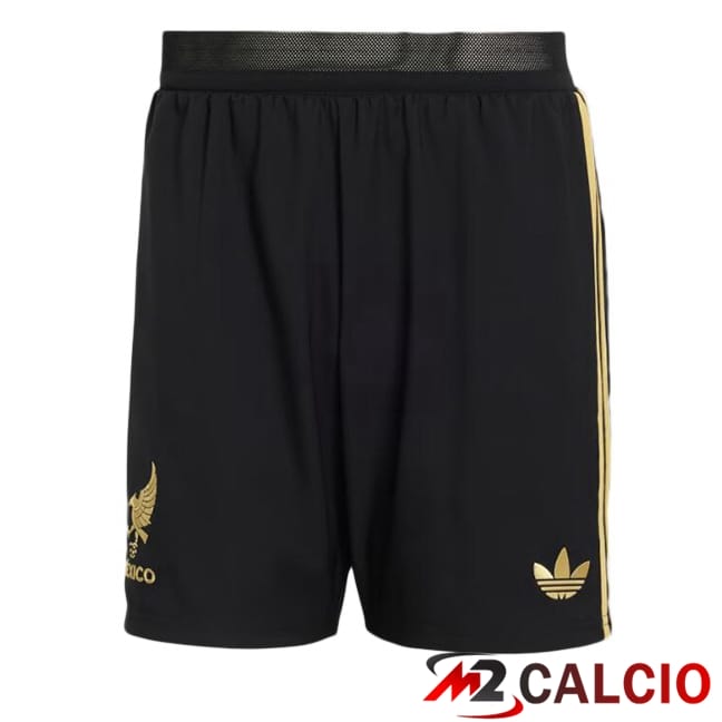 Pantaloncini Calcio Messico Nero Giallo 2025/2026