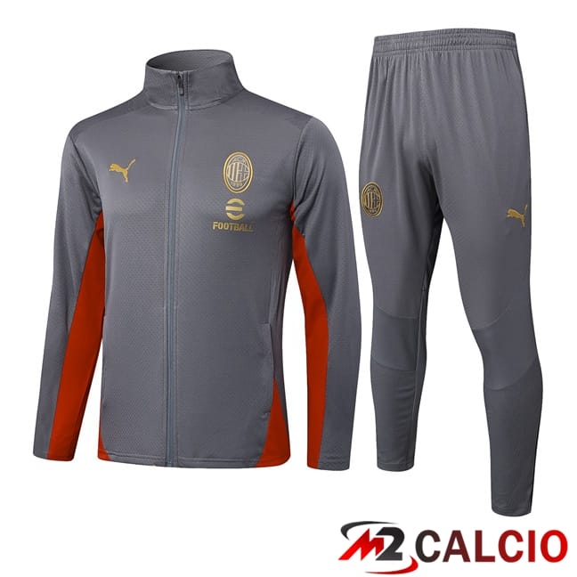 Insieme Tuta Calcio - Giacca AC Milan Grigio 2025/2026