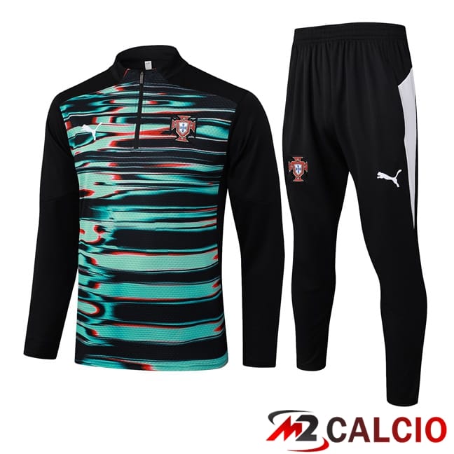 Insieme Tuta Calcio Portogallo Verde Nero 2025/2026