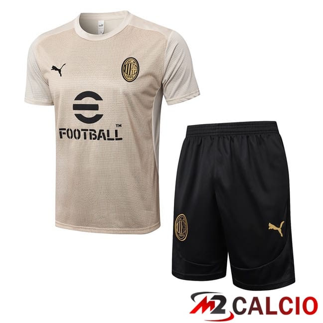 Insieme T Shirt Allenamento AC Milan + Pantaloncini Giallo 2025/2026