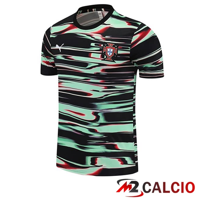T Shirt Allenamento Portogallo Nero Verde 2025/2026