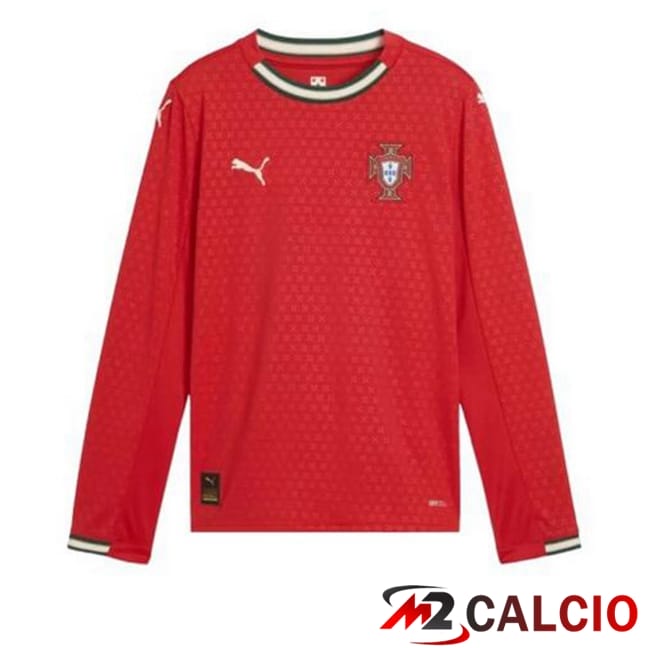 Maglia Nazionale Portogallo Prima Manica Lunga Rosso 2025/2026