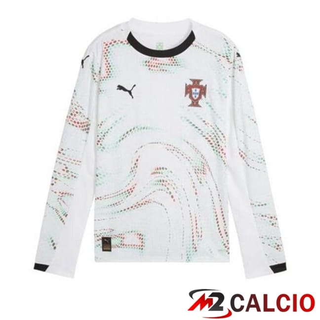 Maglia Nazionale Portogallo Seconda Manica Lunga Bianco 2025/2026