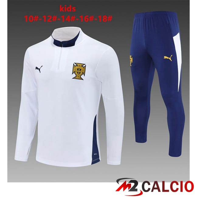 Insieme Tuta Calcio Portogallo Bambino Bianco 2025/2026