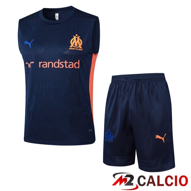 Canotta Allenamento Marsiglia OM + Pantaloncini Blu Reale 2025/2026