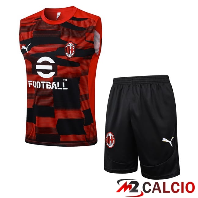 Canotta Allenamento AC Milan + Pantaloncini Rosso 2025/2026