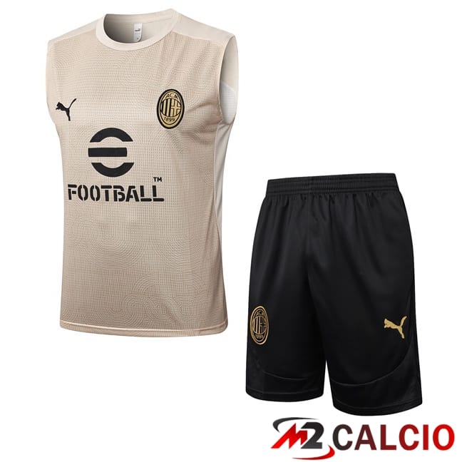Canotta Allenamento AC Milan + Pantaloncini Giallo 2025/2026