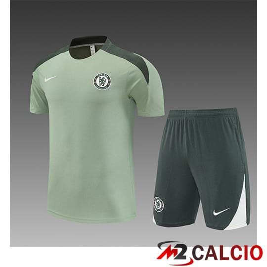 Insieme T Shirt Allenamento FC Chelsea Bambino Verde 2025/2026