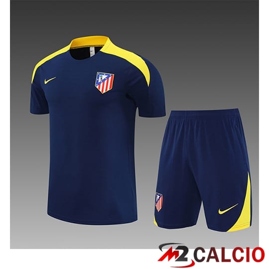 Insieme T Shirt Allenamento Atletico Madrid Bambino Blu/Giallo 2025/2026