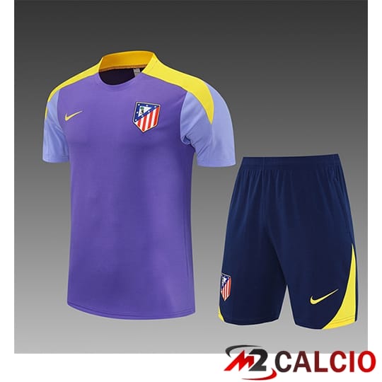 Insieme T Shirt Allenamento Atletico Madrid Bambino Viola/Giallo 2025/2026