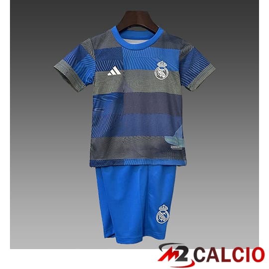 Insieme T Shirt Allenamento Real Madrid Bambino Blu/Verde 2025/2026