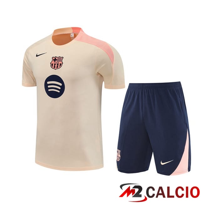 Insieme T Shirt Allenamento FC Barcellona + Pantaloncini Giallo 2025/2026