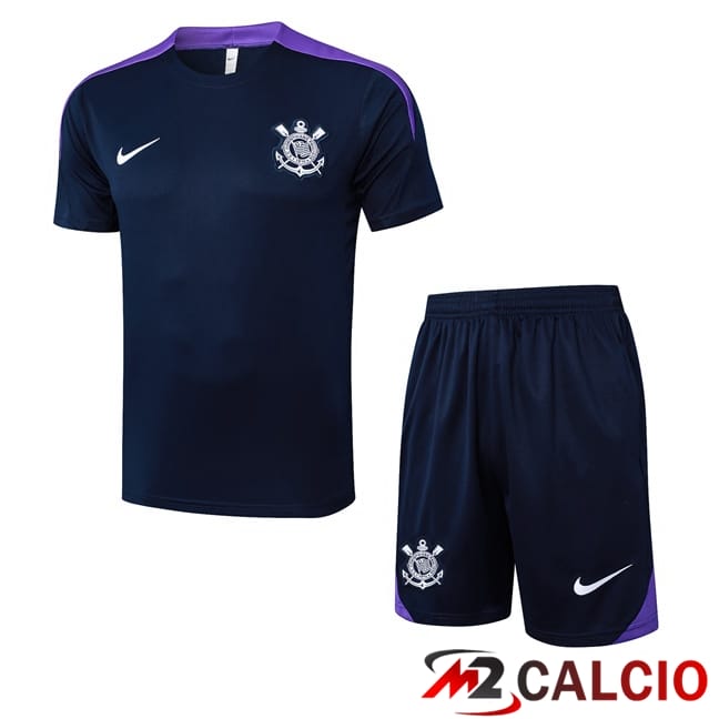 Insieme T Shirt Allenamento Corinthians + Pantaloncini Blu Reale 2025/2026