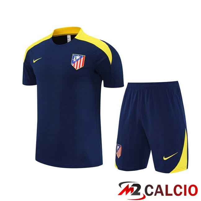 Insieme T Shirt Allenamento Atletico Madrid + Pantaloncini Blu Reale 2025/2026