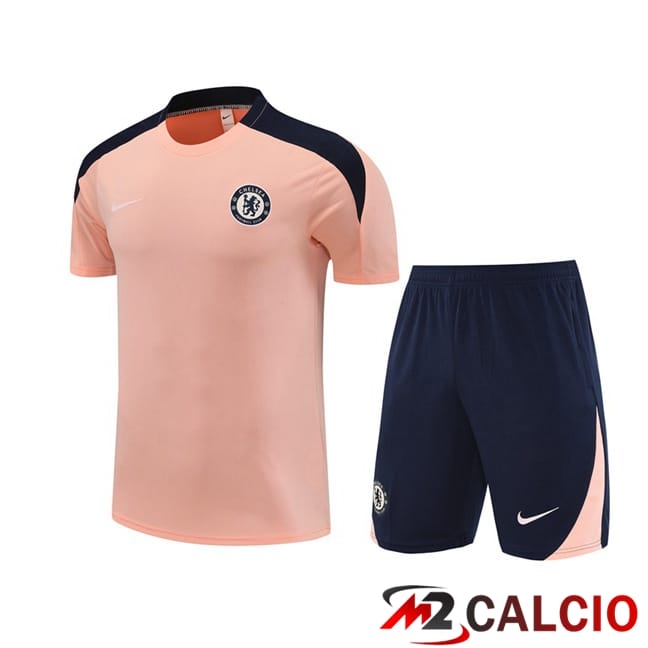 Insieme T Shirt Allenamento FC Chelsea + Pantaloncini Rosa 2025/2026