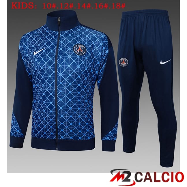 Insieme Tuta Calcio - Giacca Paris PSG Bambino Blu Reale 2025/2026