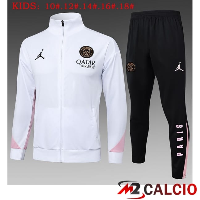 Insieme Tuta Calcio - Giacca Jordan Paris PSG Bambino Bianco 2025/2026