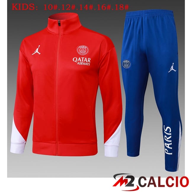 Insieme Tuta Calcio - Giacca Jordan Paris PSG Bambino Rosso 2025/2026