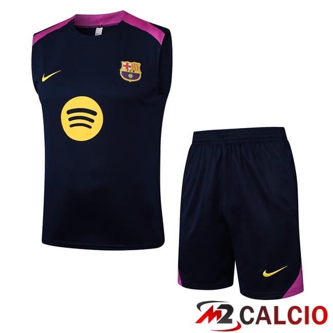 Canotta Allenamento FC Barcellona + Pantaloncini Blu Reale 2025/2026