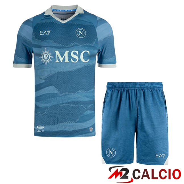 Maglie Calcio SSC Napoli Bambino Quarto Blu 2024/2025