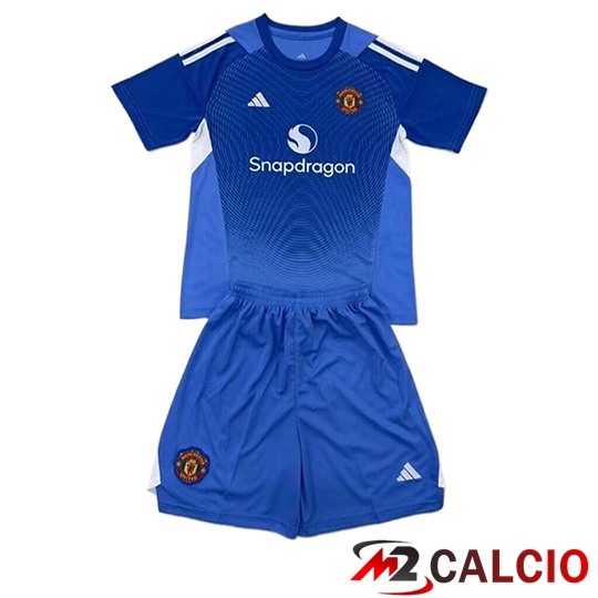 Maglie Calcio Manchester United Bambino Portiere Blu 2025/2026