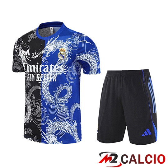 Insieme T Shirt Allenamento Real Madrid Bambino Nero/Blu/Bianco 2025/2026