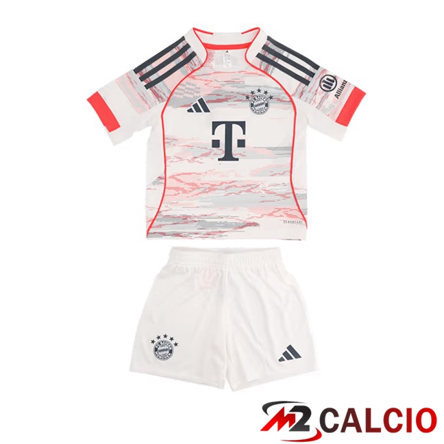 Maglie Calcio Bayern Monaco Bambino Seconda Bianco 2025/2026