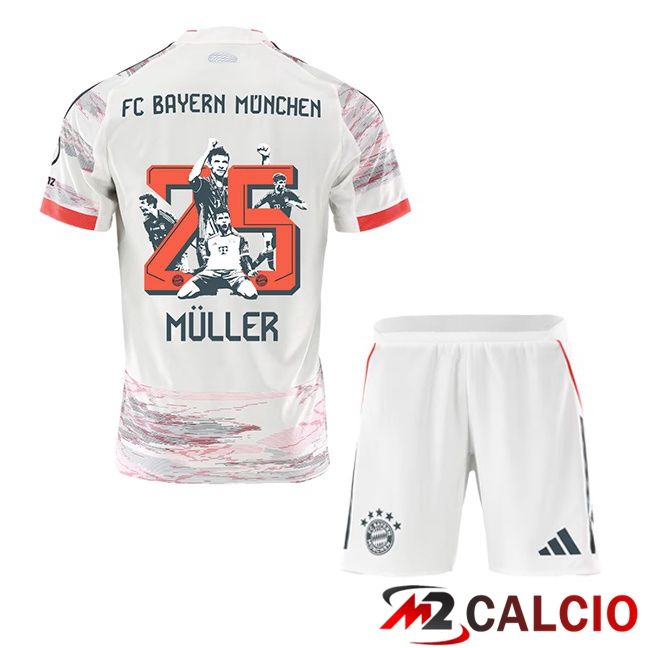 Maglie Calcio Bayern Monaco (Müller 25) Bambino Seconda Edizione Speciale Bianco 2025/2026