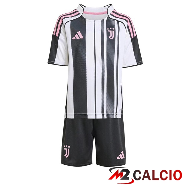Maglie Calcio Juventus Bambino Prima Nero Bianco 2025/2026