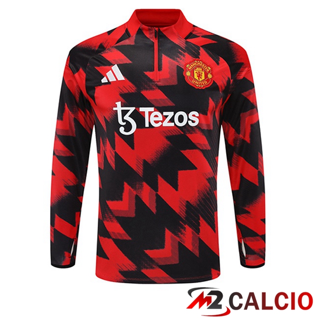 Felpa Allenamento Manchester United Rosso Nero 2025/2026