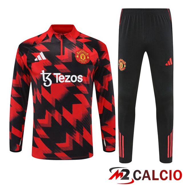 Insieme Tuta Calcio Manchester United Rosso Nero 2025/2026