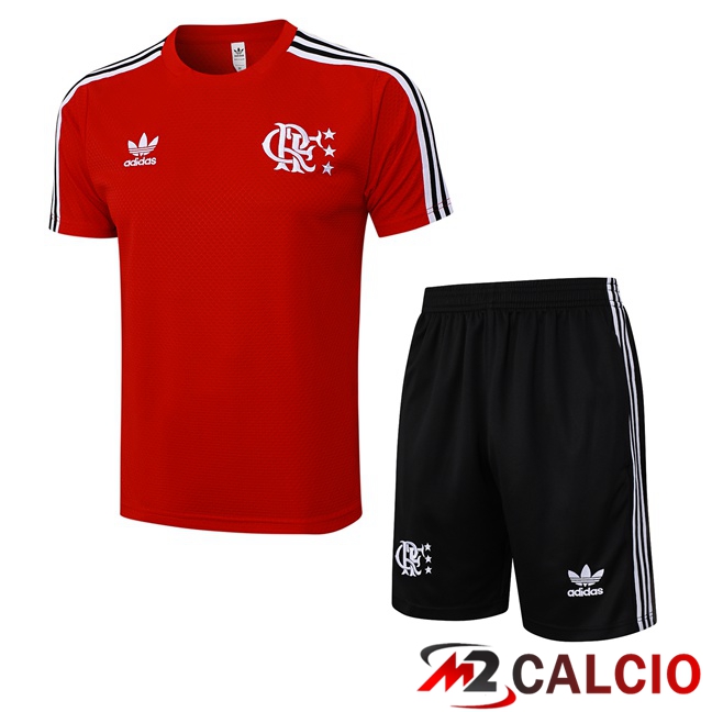 Insieme T Shirt Allenamento Flamengo + Pantaloncini Rosso 2025/2026
