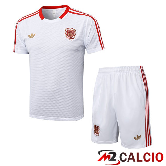 Insieme T Shirt Allenamento Bayern Monaco + Pantaloncini Bianco 2025/2026