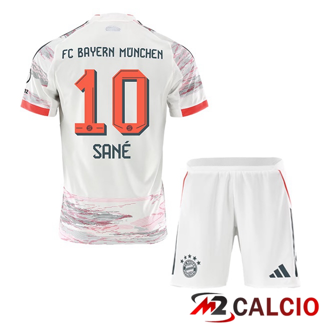 Maglie Calcio Bayern Monaco (Sané 10) Bambino Seconda Bianco 2025/2026