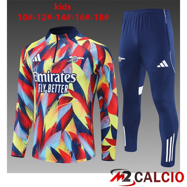 Insieme Tuta Calcio Arsenal Bambino Giallo Rosso 2025/2026