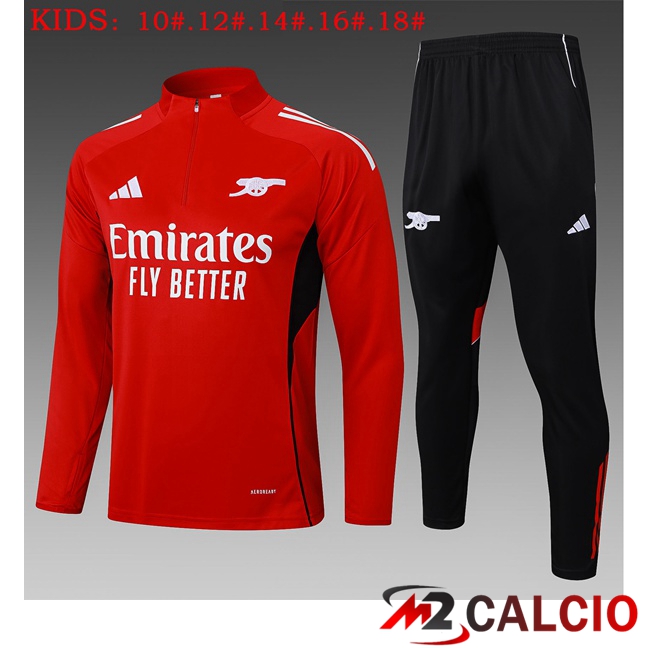 Insieme Tuta Calcio Arsenal Bambino Rosso 2025/2026