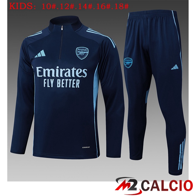Insieme Tuta Calcio Arsenal Bambino Blu Reale 2025/2026