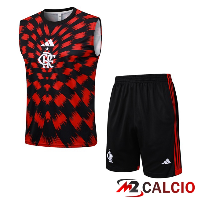 Canotta Allenamento Flamengo + Pantaloncini Rosso Nero 2025/2026