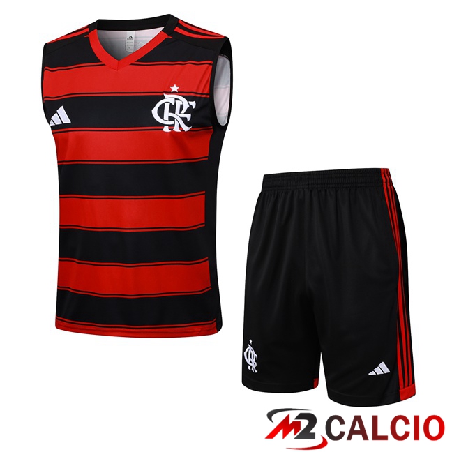 Canotta Allenamento Flamengo + Pantaloncini Rosso Nero 2025/2026