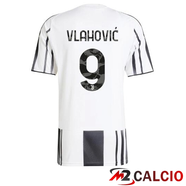 Maglie Calcio Juventus (VLAHOVIĆ 9) Prima Nero Bianco 2025/2026