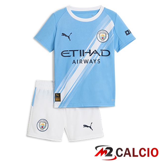 Maglie Calcio Manchester City Bambino Prima Blu 2025/2026