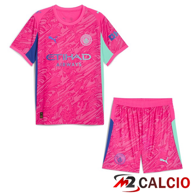 Maglie Calcio Manchester City Bambino Portiere Rosa 2025/2026