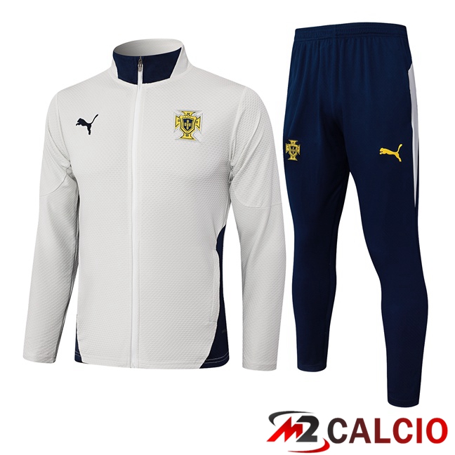 Insieme Tuta Calcio - Giacca Portogallo Grigio 2025/2026