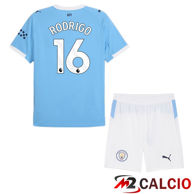 Maglie Calcio Manchester City (Rodrigo 16) Bambino Prima Blu 2025/2026
