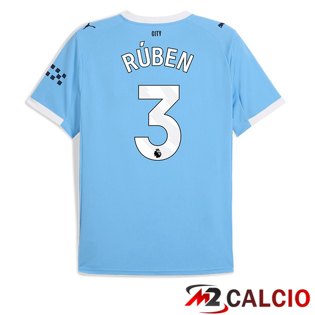 Maglie Calcio Manchester City (Ruben Dias 3) Prima Blu 2025/2026