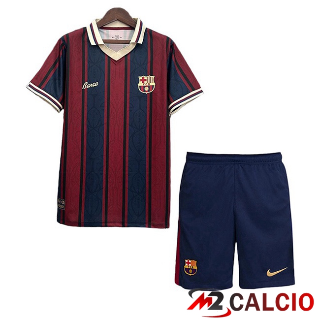 Maglie Calcio FC Barcellona Bambino Edizione 125° anniversario Blu Reale Rosso