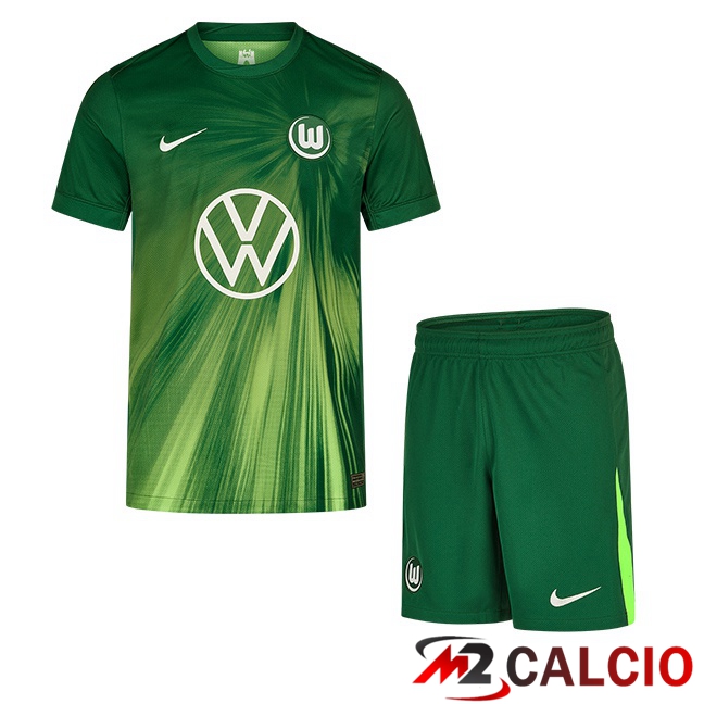 Maglie Calcio Vfl Wolfsburg Bambino Prima Verde 2025/2026